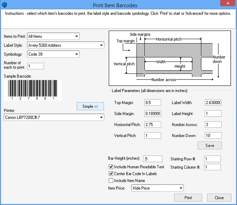 iMagic Inventory — Barcode Labels