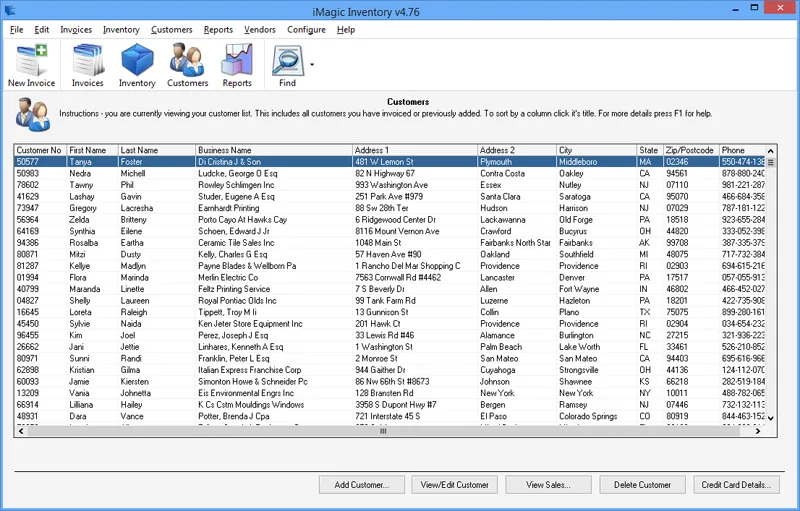 iMagic Inventory — Customer Management
